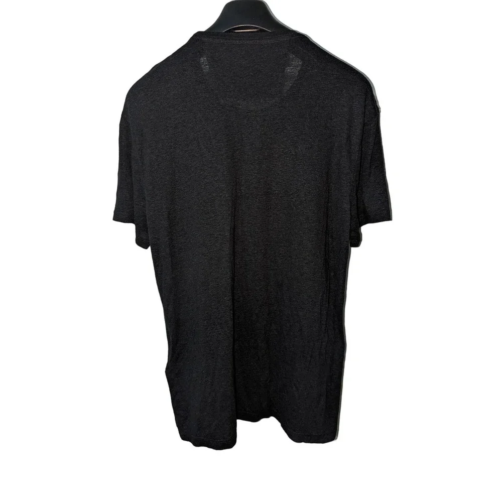 Skull John Varvatos Graphic T-Shirt Men's M Black Embroidered Linen Blend New